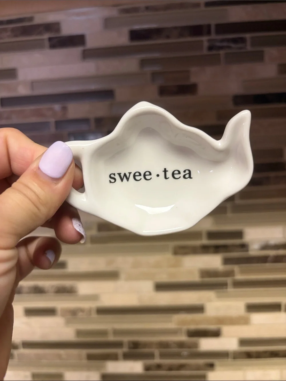 Swee•tea Teapot Shaped Ceramic Spoon Rest or Tea Bag Rest NWT